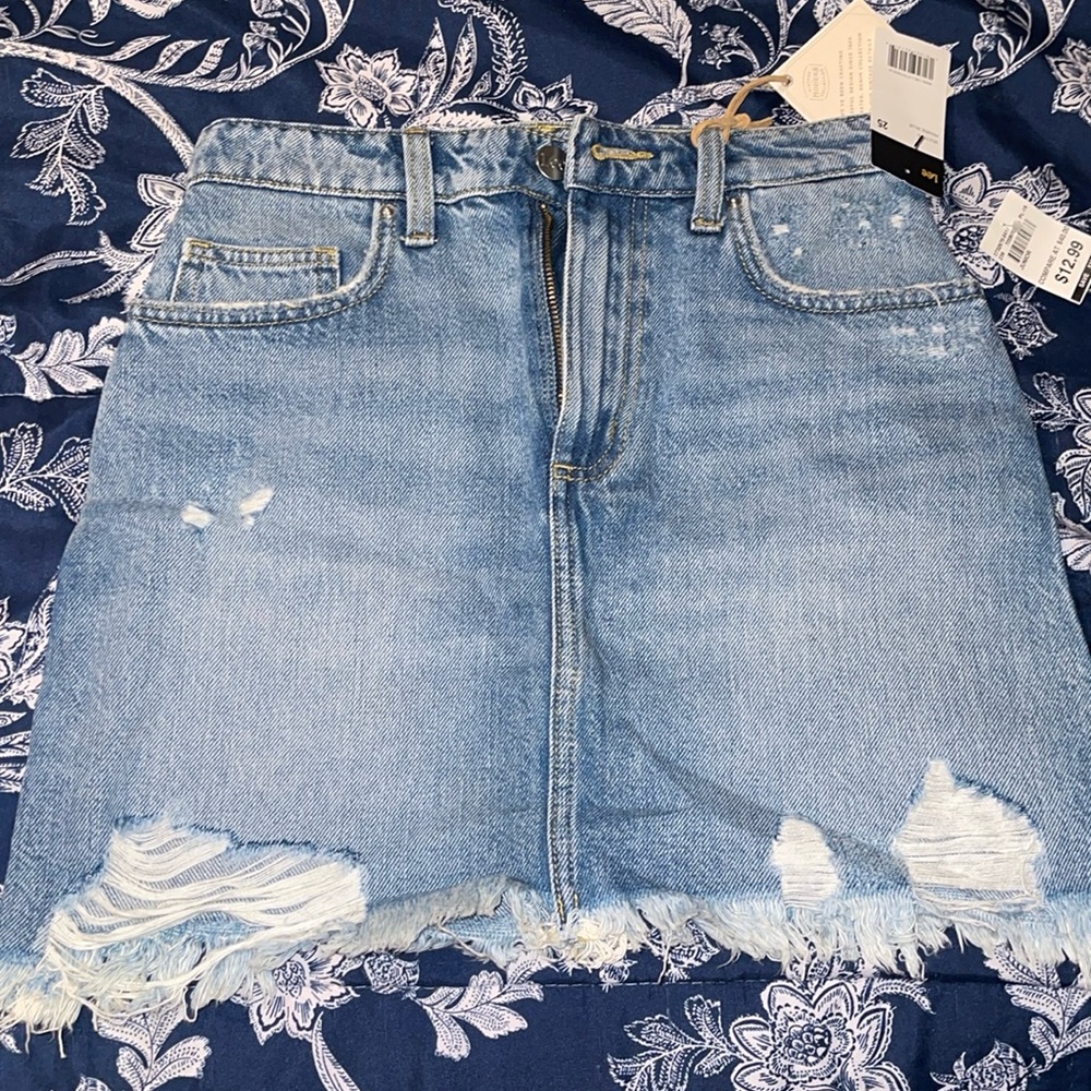 Lee Denim fringe skirt